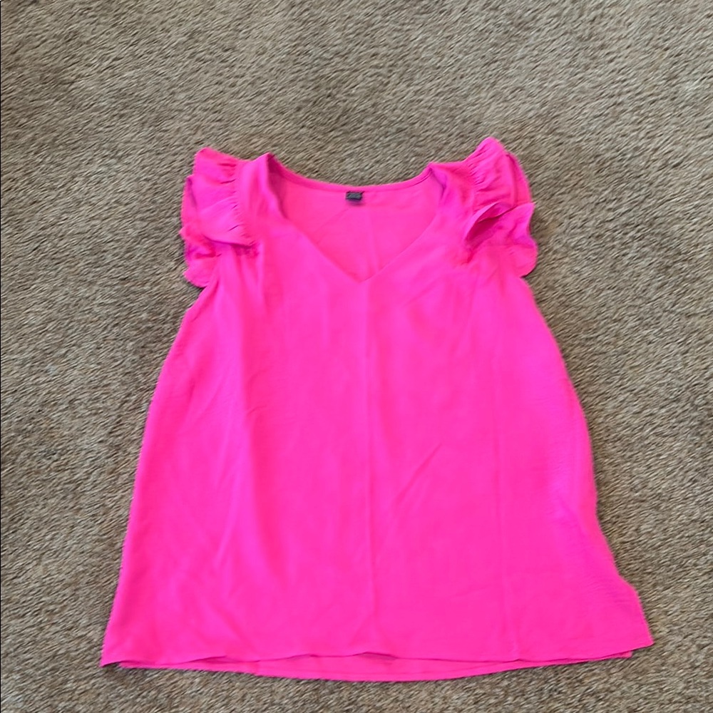 Women's Pink Ruffle Sleeve Top